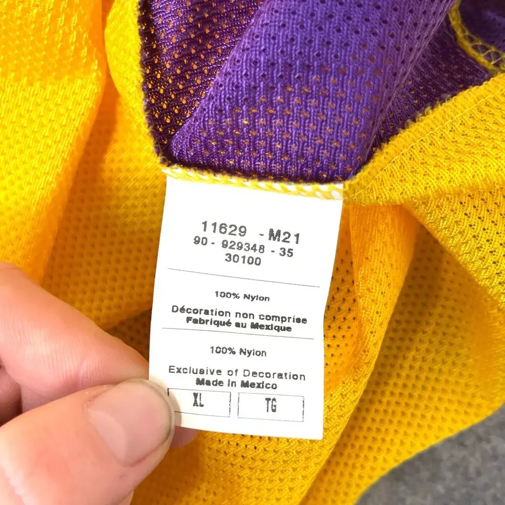 Champion LA Lakers Kobe Bryant #8 NBA Basketball Yellow/Purple Jersey Size 48/XL - Picture 8 of 12